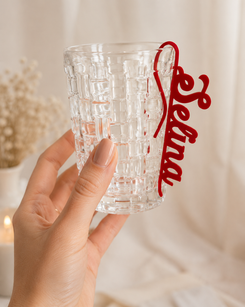 Glasmarkierer personalisiert | Namensschild Platzkarte Hochzeit | Sektglas Anhänger Namen | Tischkarte Geburtstag Feier | Wine Glass Charm