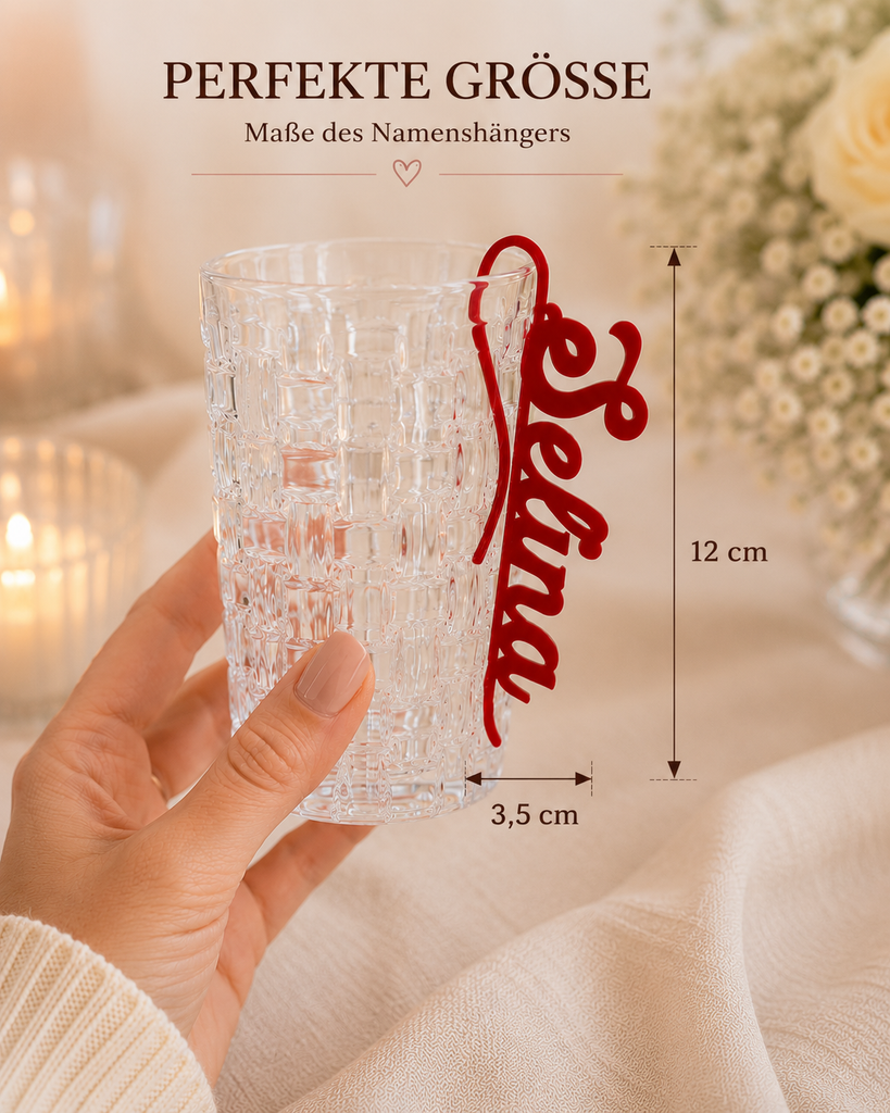 Glasmarkierer personalisiert | Namensschild Platzkarte Hochzeit | Sektglas Anhänger Namen | Tischkarte Geburtstag Feier | Wine Glass Charm