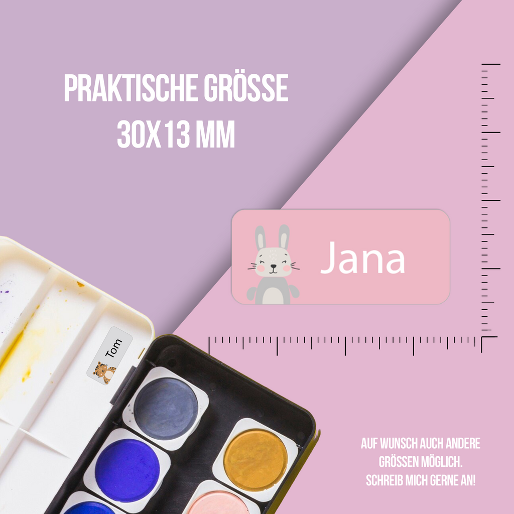 108x Namensaufkleber - tierisches Design - gestalte selbst im Designer