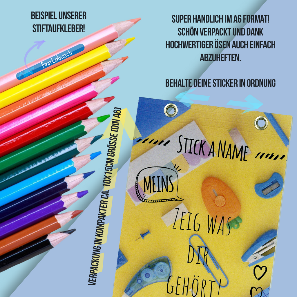 108x Namensaufkleber - tierisches Design - gestalte selbst im Designer