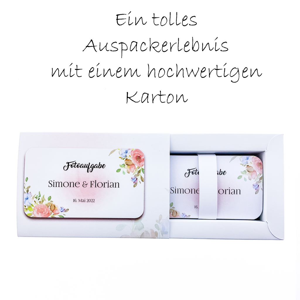 101 individualisierte Fotoaufgaben für Eure Hochzeit im Aquarell-Blumen Design